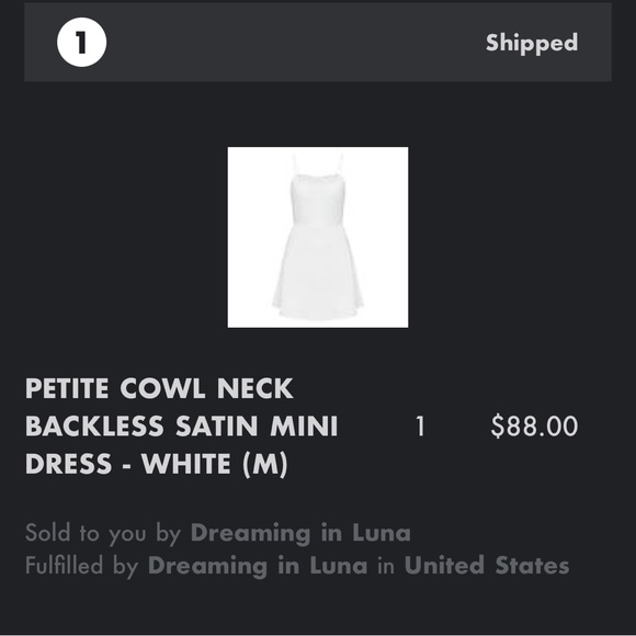 Dreaming in Luna white satin mini dress - Picture 1 of 3